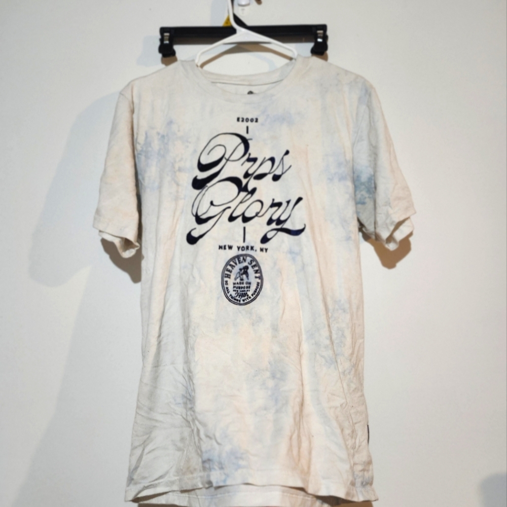 Prps Glory Graphic Tee – Size L – White/Blue Tie-Dye